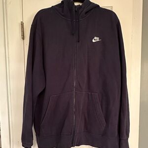 Nike Men's Dark Purple Zip-Up Sweater